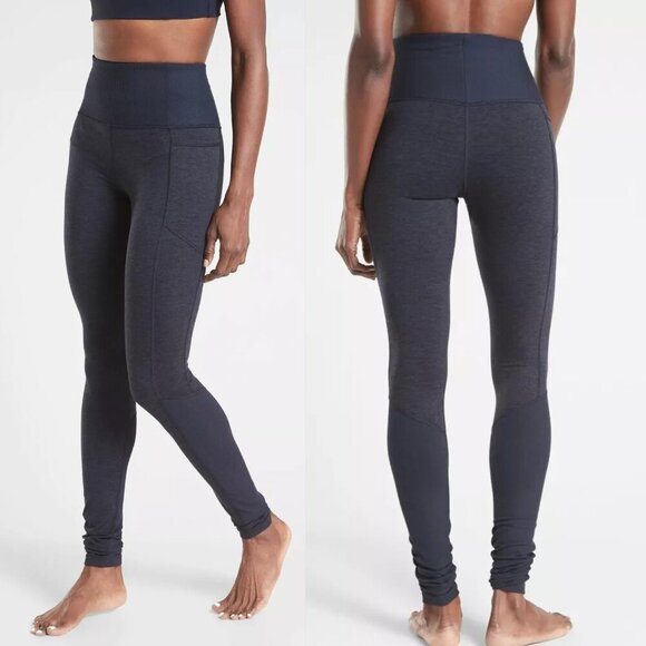 Athleta Exhale Stash Pocket Heel Tight in SoftLuxe Navy Blue  - 36295 - Picture 1 of 13